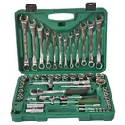 61Pcs Mechanics Tool Set 1/2" 1/4" Socket Tool Set Ratchet Set Wrenches Set