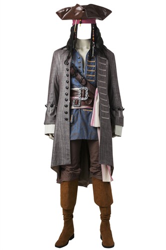 Pirates of the Caribbean Dead Men Jack Sparrow Jackie Cosplay Costume Outfit Men - Picture 25 of 36