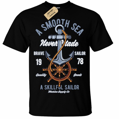 Un Liscio Mare Mai Fatto un Skilled Marinaio T-Shirt Uomo | eBay