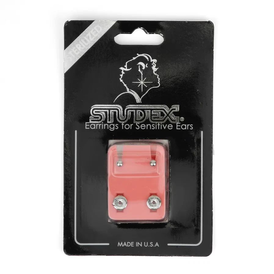 STUDEX MINI (2mm) SS EAR PIERCING BALL STUDS - CARDED PAIR - E230CARD