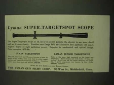 1938 Lyman Super-Targetspot Scope Ad