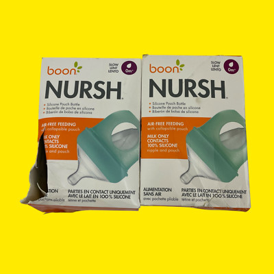 LOT OF 2 Boon NURSH Silicone Pouch Bottle 0m+ B11348-01-INT-01 #2333 Z29/16 (AR)