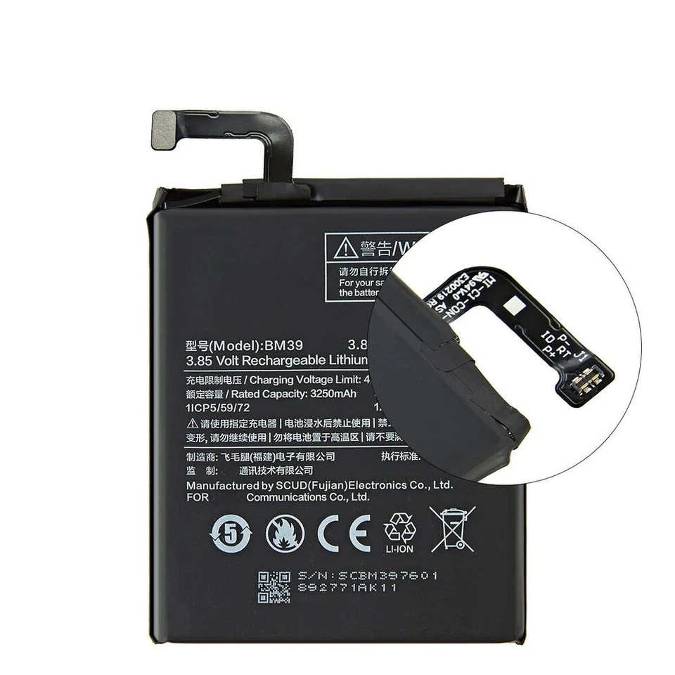 Batería Nueva 3250mAh BM39 Para Xiaomi 6 Mi6 M6 Batería +Herramientas Foto 2 de 4
