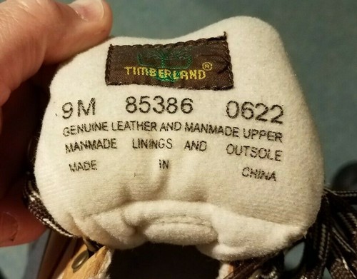 Timberland Waterproof Tan Brown Leather HIKING Work Boots 85386 0622 woman's 9M - Picture 9 of 9