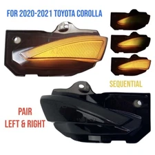 For Toyota COROLLA 2020 PAIR LED Side Mirror Sequential Turn Signal Light Smoked