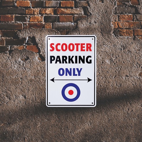 NOVEDAD ALUMINIO LETRERO DE ESTACIONAMIENTO DE MOTOCICLETAS SOLO ESTACIONAMIENTO DE SCOOTER - Imagen 2 de 2