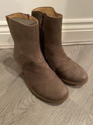 El Naturalista Women's Plume Leather Aqua Heeled Boots Size