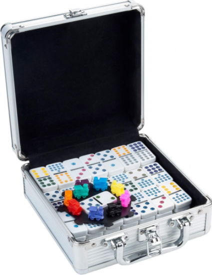 Domino Spiel Mexican Train Doppel 12 Im Alu-Koffer Train Longfield Engelhart-image