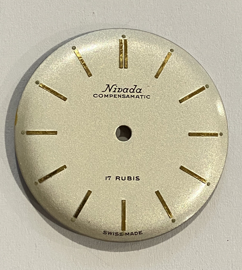 Cadran de rechange Nivada 27.98 mm pour réparer une montre ancienne