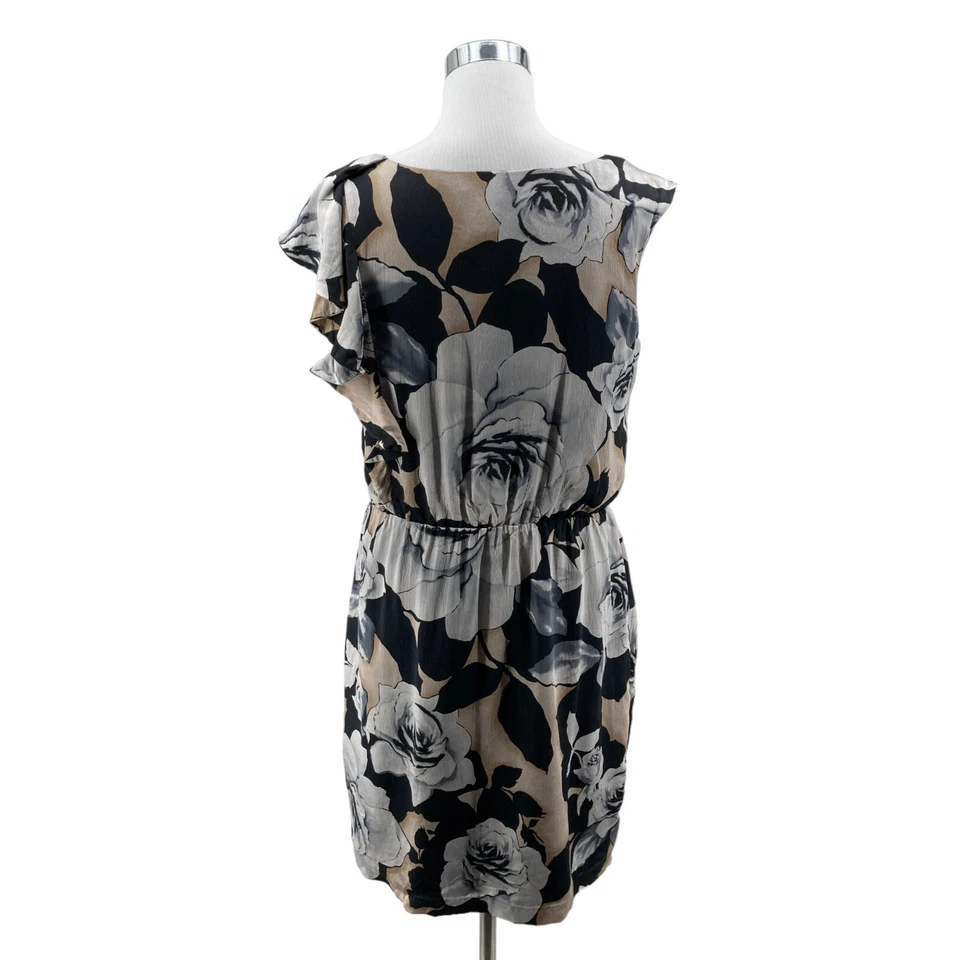 Vestido Vaina de Seda Martillada Mercado Negro Casa Blanca Para Mujer Talla 10 Negro Floral Foto 4 de 4