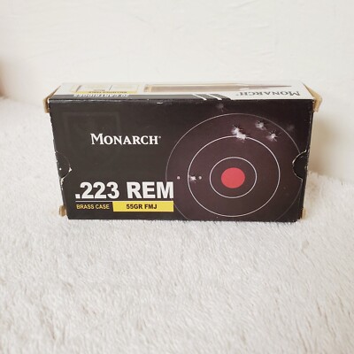 Monarch 223 Rem Brass Case Lion 55GR FMJ Target Black Collector's EMPTY BOX Only