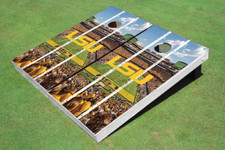 Louisiana State University Stadium Long Stripe Themed Cornhole Boards