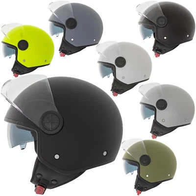 Casque Jet Moto Scooter ECE 22 06 Approuvé Pare-Soleil Double Visière Sonicmoto - Photo 1/4