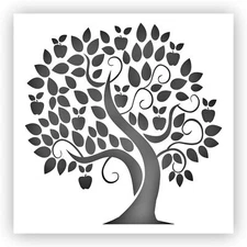 Apple Tree Stencil - Choose a Size - Laser-Cut Reusable Plastic