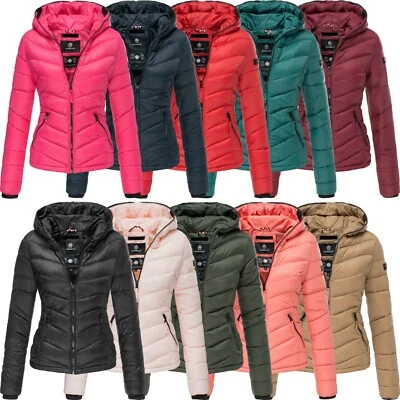 Marikoo Damen Übergangsjacke gesteppt Frühling Jacke Steppjacke Kapuze Kuala Neu - Bild 1 von 4