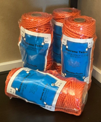 (4) FIRST WASHINGTON NET MACRAME TWINE 100% POLYPROPYLENE 170 , 6MM, ORANGE