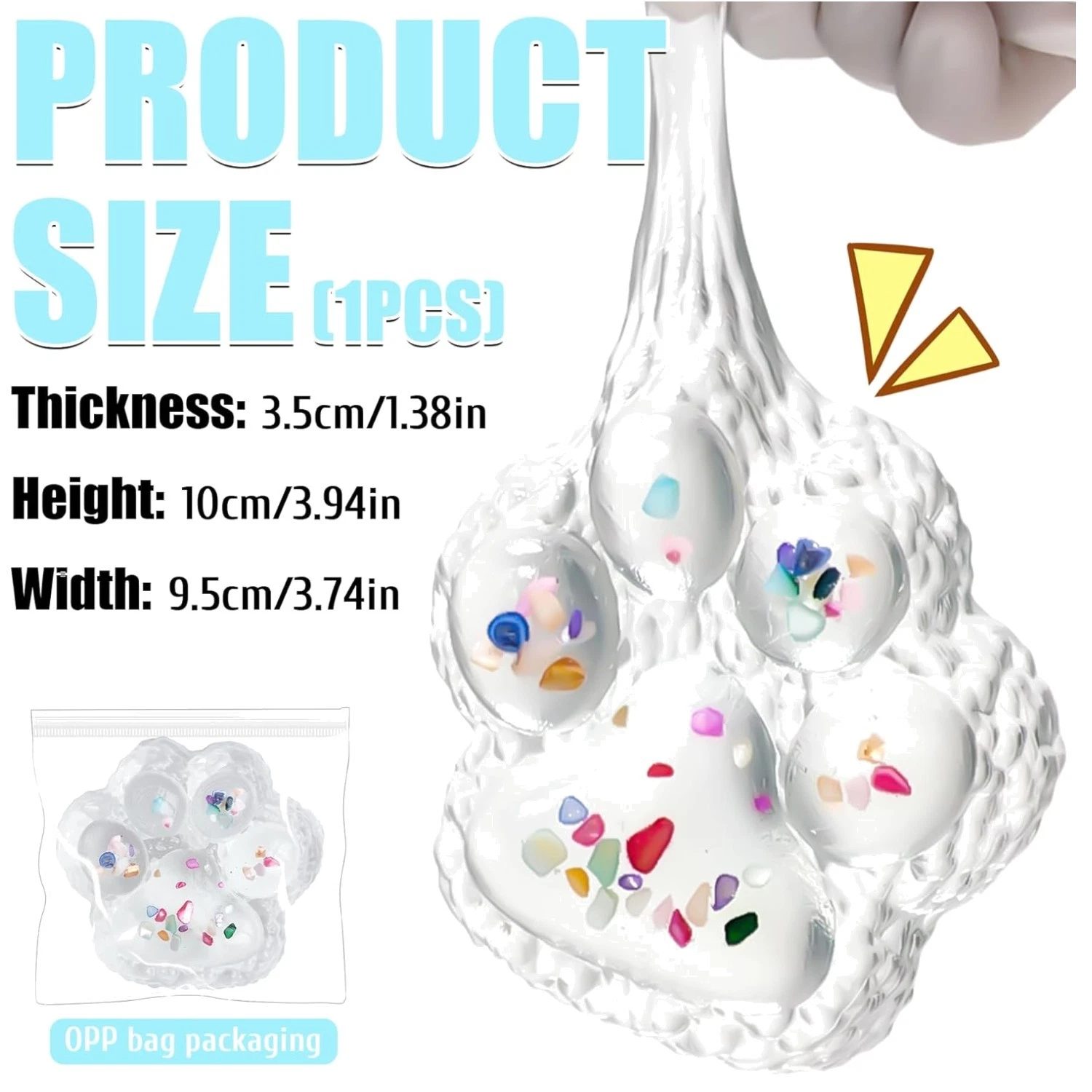 Transparent Cat Paw Stress Relief Toy - Soft and Satisfying