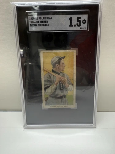 1911 T206 Polar Bear Joe Tinker Bat on Shoulder SGC 1.5