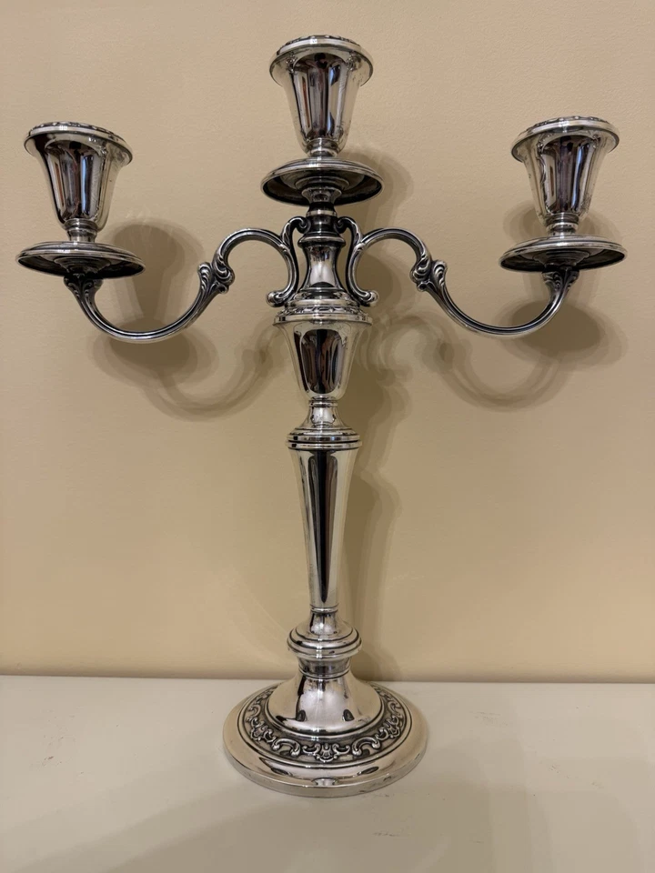 Пара регулируемых канделябровых подсвечников Gorham Strasbourg из чистого серебра 1130 - Изображение 2 из 4