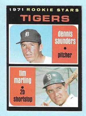 1971 Topps #423 Tigers Rookie Stars Saunders & Marting Near Mint SETBREAK