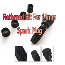 14MM Car Carbon Steel Spark Plug Re-thread Repair Tool Tap Reamer Inserts Kit US