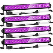 4 Pack LED 42W Black Lights, Blacklight Bars with Plug Switch 6ft Cord, Light...