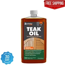 Premium Teak Wood Oil Sealer Finish Stain Fast Drying Preserver Clear 32 Fl. Oz