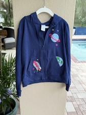 Gymboree Girls Space Outfit Set Size 8 Navy Hoodie Leggings Planet Rocket