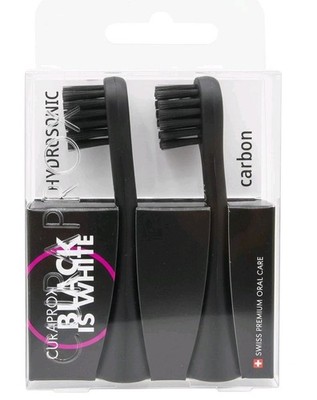 Curaprox Hydrosonic Black is White Carbon Duo Bürstenköpfe Ersatzbürste 2er-Pack