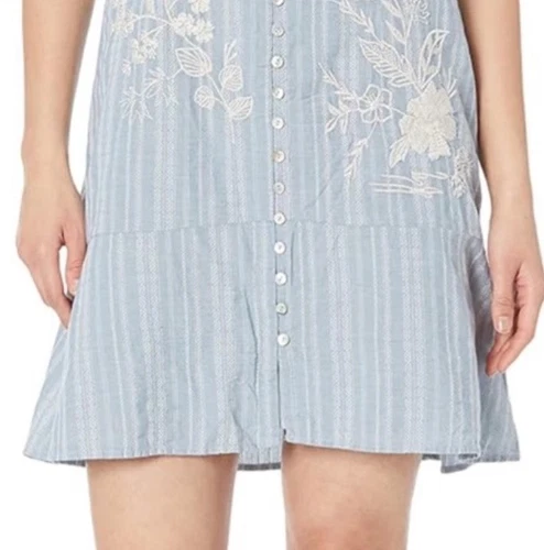 JOHNNY WAS 3J Workshop Osiris Puff SLV Button Bown Boho Chic Dress (Slip) XS NEW - Picture 6 of 15