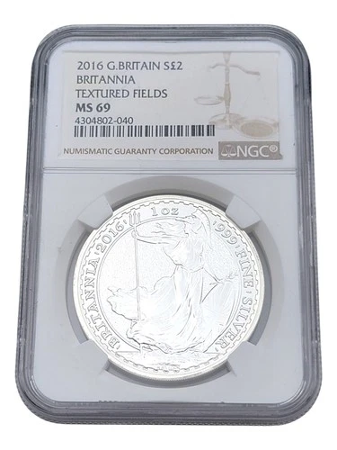 2016 Great Britain 2 Pound 0.999 Silver Britannia Coin NGC Certified MS 69 Grade