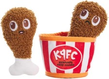 Barkbox Kenpuppy Fried Chicken (BoBB) Dog Squeak Chew Toy - Plush Bucket & Drums