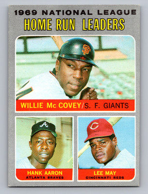 1970 TOPPS #65 WILLIE McCOVEY/HANK AARON/LEE MAY N.L. HOME RUN LEADERS