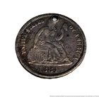 1884 Seated Liberty Coin 10c Dime Silver Collection Love Token