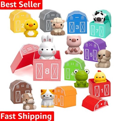 Interactive 20-Piece Farm Animals for Toddler Learning - Gifts for 1-3  Olds