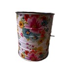 The Pioneer Woman 3 Cup Metal Hand Crank Floral Bouquet Flour Sifter 6” Wood  — photo 3