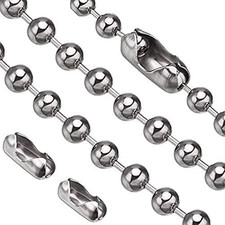 36 Inch Stainless Steel Bead Pull Chain 2 Pcs 3.2mm Ball Chain Rustproof Silver