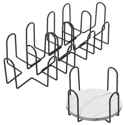 Metal Coaster Holders for 4 Inch Coasters - 15 Pack Black Iron Wire Display S...