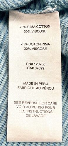 TRAVIS MATHEW T-Shirt Men's Large Blue Striped V-Neck Pima Viscose Lightweight - Picture 9 of 24