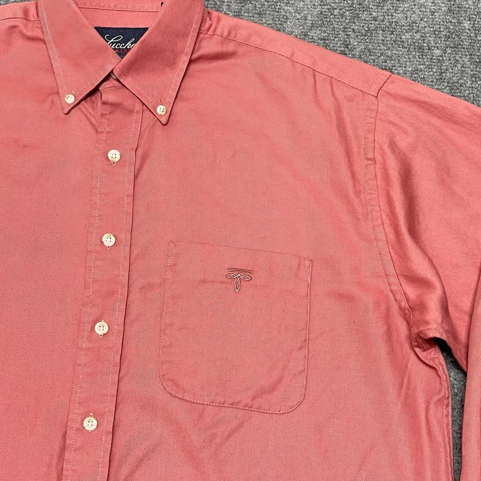 Camisa Lucchese Para Hombre Mediana Clásica Abotonada Manga Larga Logo Salmón Foto 4 de 4