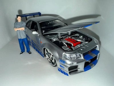 Jada Toys Fast & Furious Nissan Skyline GT-R R34 1:24 + Custom Brian O'Conner