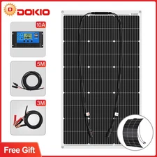 Dokio 100W Flexible Mono Solar Panel to 12V Battery Off Grid RV Marine Camping