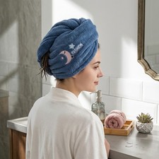 2 Pack Absorbent Microfiber Hair Turban Towels Quick Dry Wrap for Shower