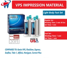 Dental LIGHT BODY FAST SET VPS Impression Material 50ML Upto 16/Box, PVS MARK3