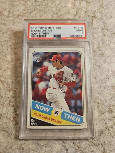 2018 Topps Heritage  Shohei Ohtani Now And Then RC PSA 9