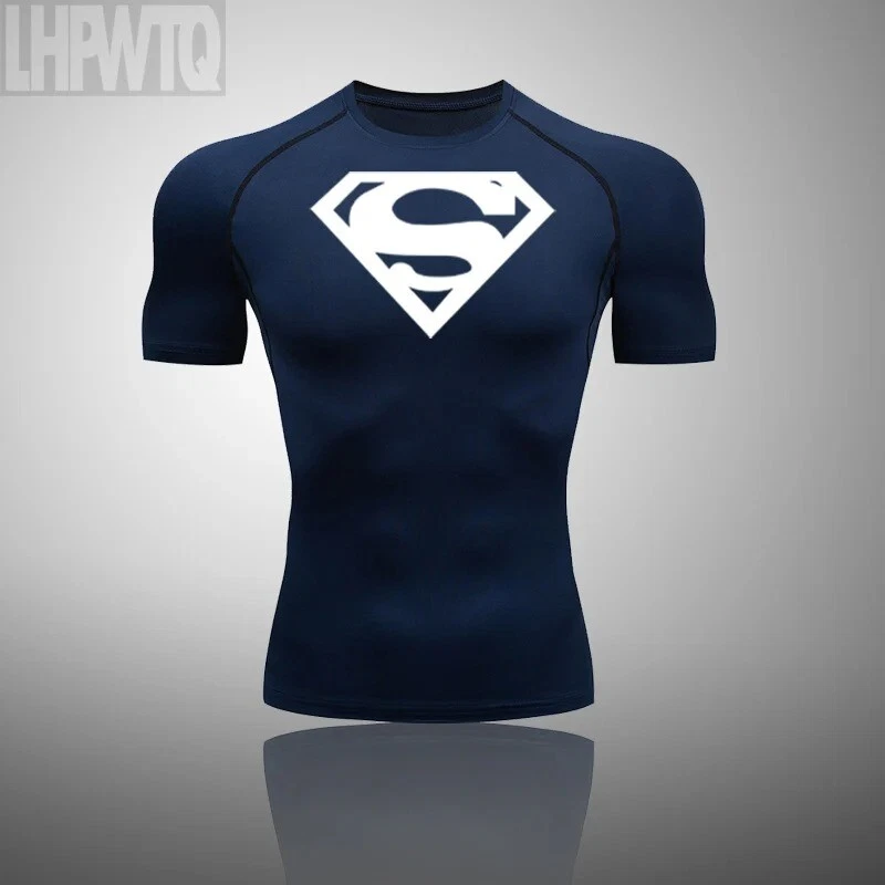 NEW Superman Men Compression T Shirt Quick Tight Set Men Exercise Training Suit