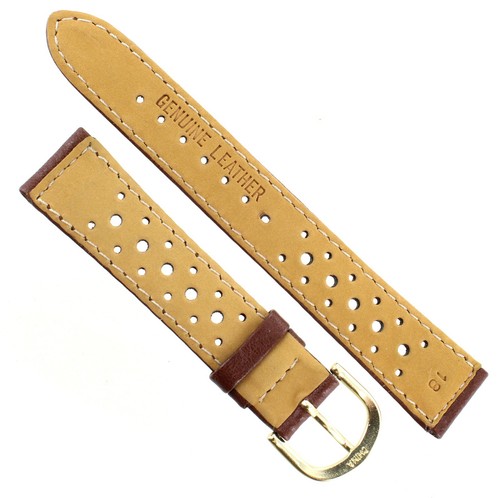 18mm Speidel Brown Sport Calf Genuine Leather Mens Driving Band Reg 5070 530 - 第 3/3 張圖片