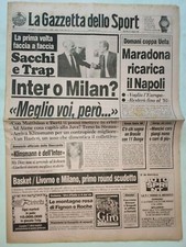 GAZZETTA DELLO SPORT 16 MAGGIO 1989 VIGILIA FINALE NAPOLI STOCCARDA COPPA UEFA