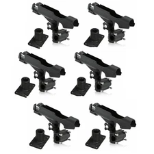 6pcs Boat Fishing Pole Rold Holder Kit 360° Adjustable for Kayak Side Rail Mount