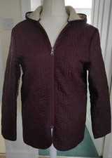 Lee Cooper Quilted Fleece Lined Burgundy Hooded Jacket. Size M (12)